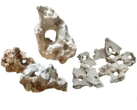 60 pounds of Texas Holey Rock on a white background.
