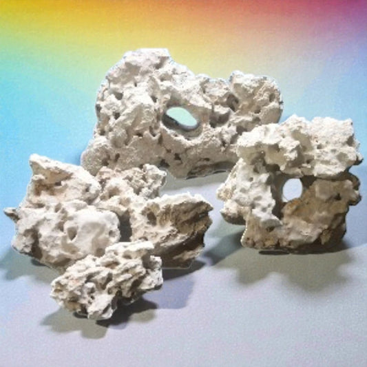 Decorative aquarium Holey Rocks on a gradient background