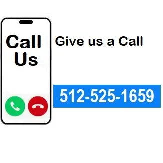 Phone icon with 'Call Us' text and phone number on a white background