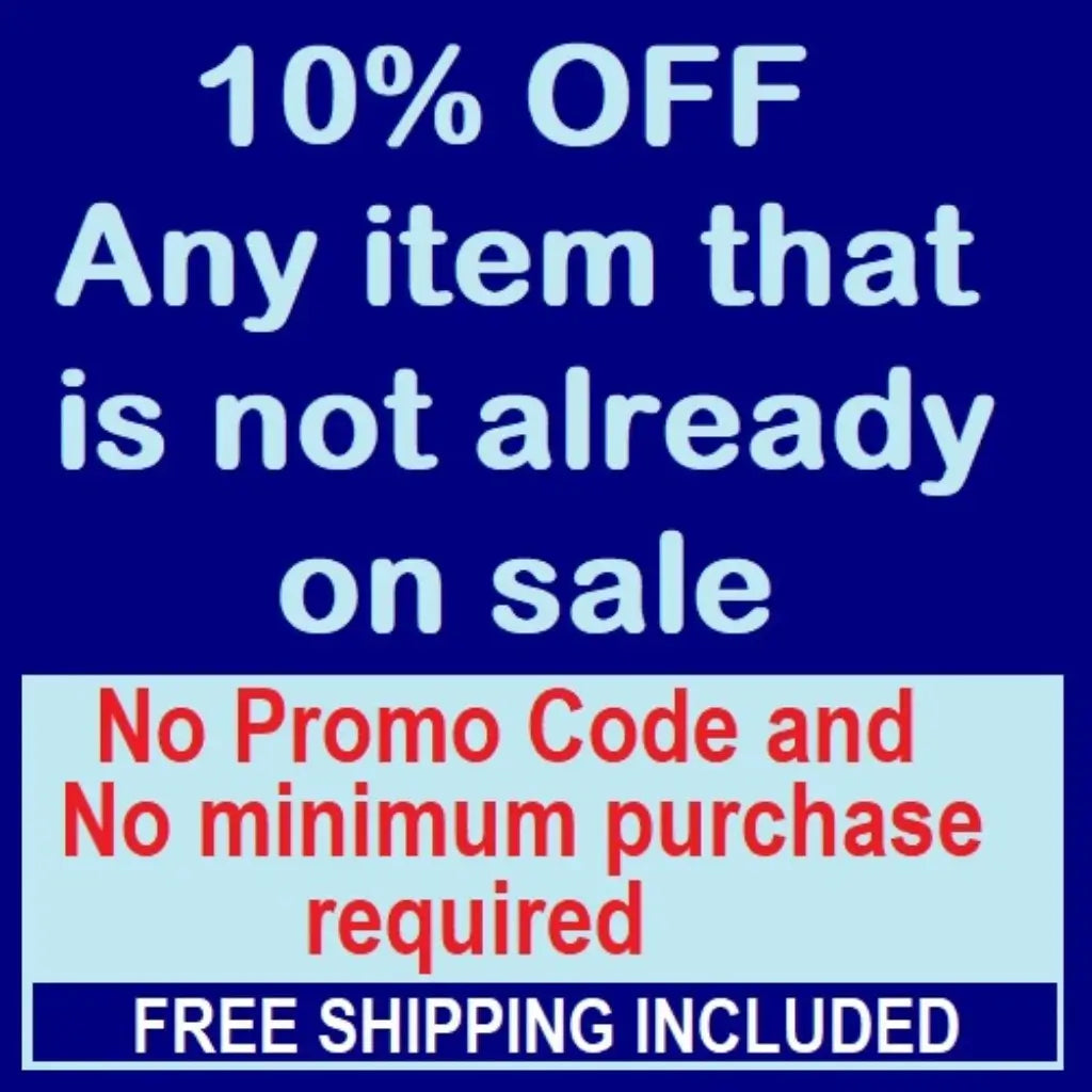 Promotional text offering 10% off on items not on sale with free shipping included.