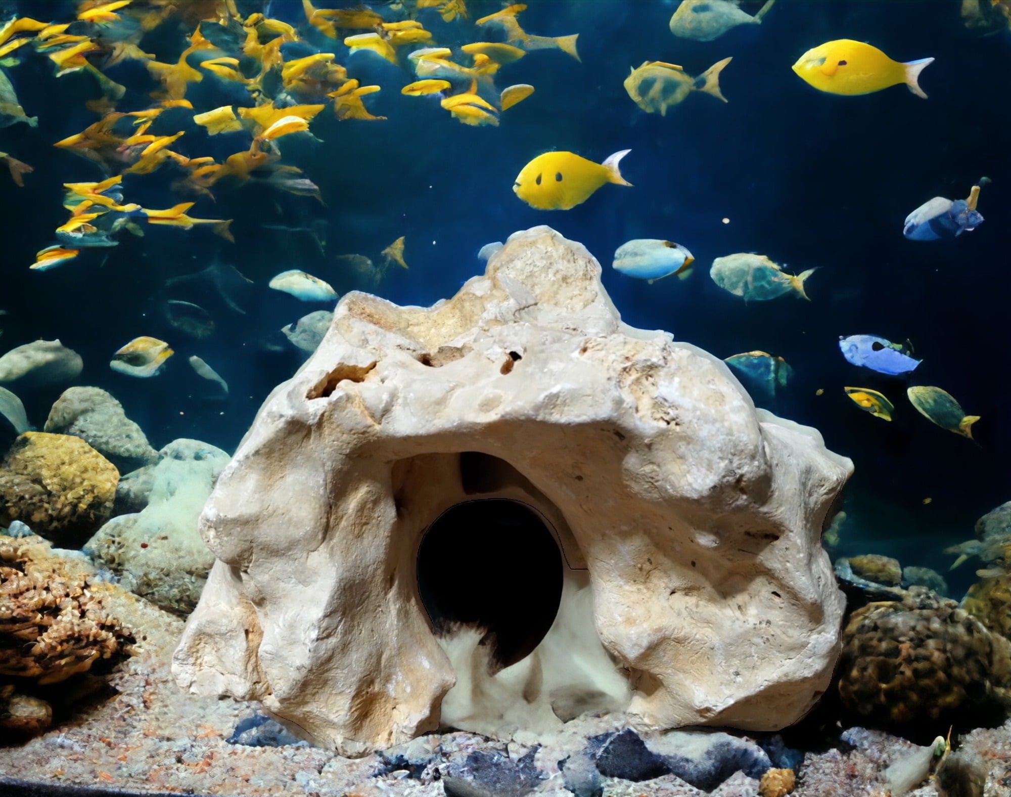 Assorted Aquarium Rocks displayed in a fish tank