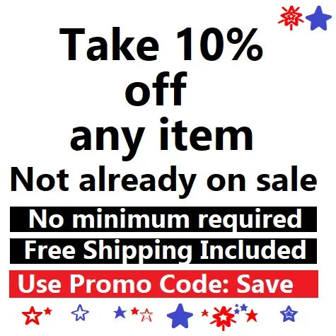Promotional text offering 10% off any regularly priced item 