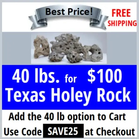 Advertisement for Texas Holey Rock on sale for $100 with free shipping.